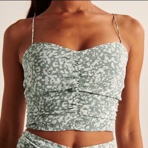 Abercrombie & Fitch Faux Silk Ruched Cami